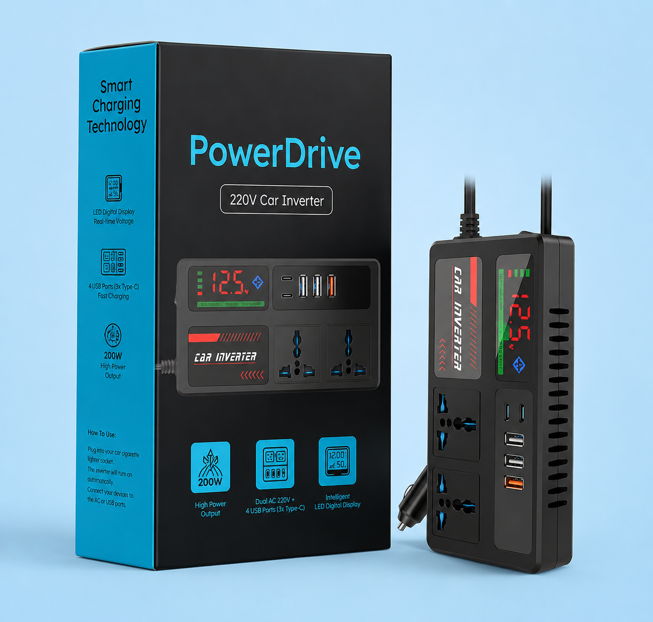 220V Smart Car Power Inverter